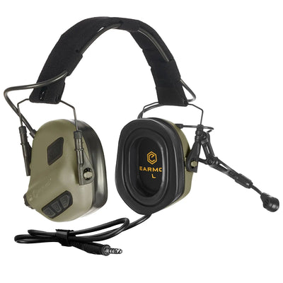 EARMOR M32 PLUS 2024 Version Tactical Headset Hunting & Shooting Earmuffs with Microphone Sound Amplification Nato TP120 Jacket Green