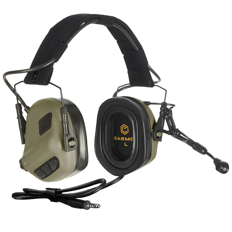 EARMOR M32 PLUS 2024 Version Tactical Headset Hunting & Shooting Earmuffs with Microphone Sound Amplification Nato TP120 Jacket Green