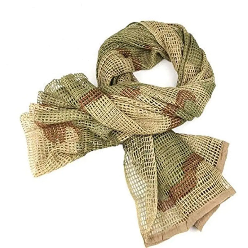 WarmHeartting Tactical Scarf Mesh Net Sniper Veil for Hunting Wild Photography 180x80cm Camouflage Color