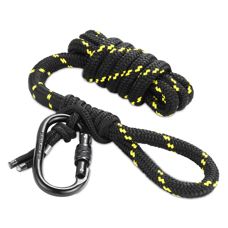 skiguard Treestand Safety Linemans Rope: Hunting Lifelines for Tree Stand & Saddle Hunting and Climbing Fall Protection Rope-Style Tree Strap with Prusik Knot & One-Handed Lockable Carabiner