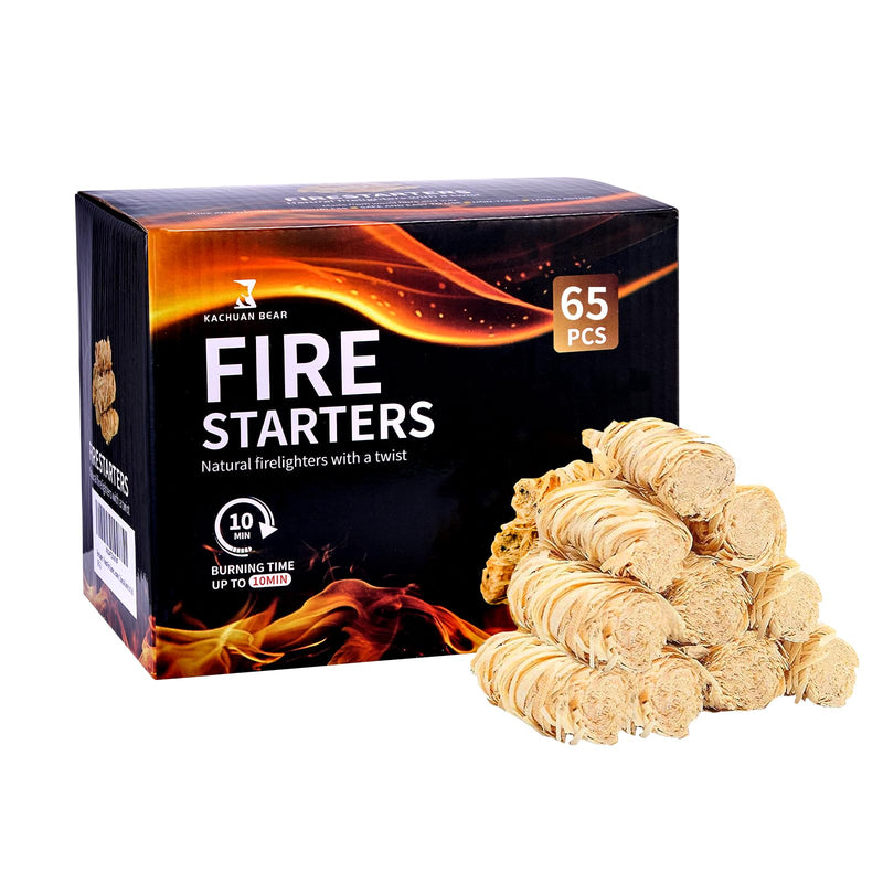 Fire Starter - Firestarters for Camping Trips Backyard barbecues and Indoor fireplaces BBQWater Resistant & OdorlessCharcoal Starter for Grill (65pcs)