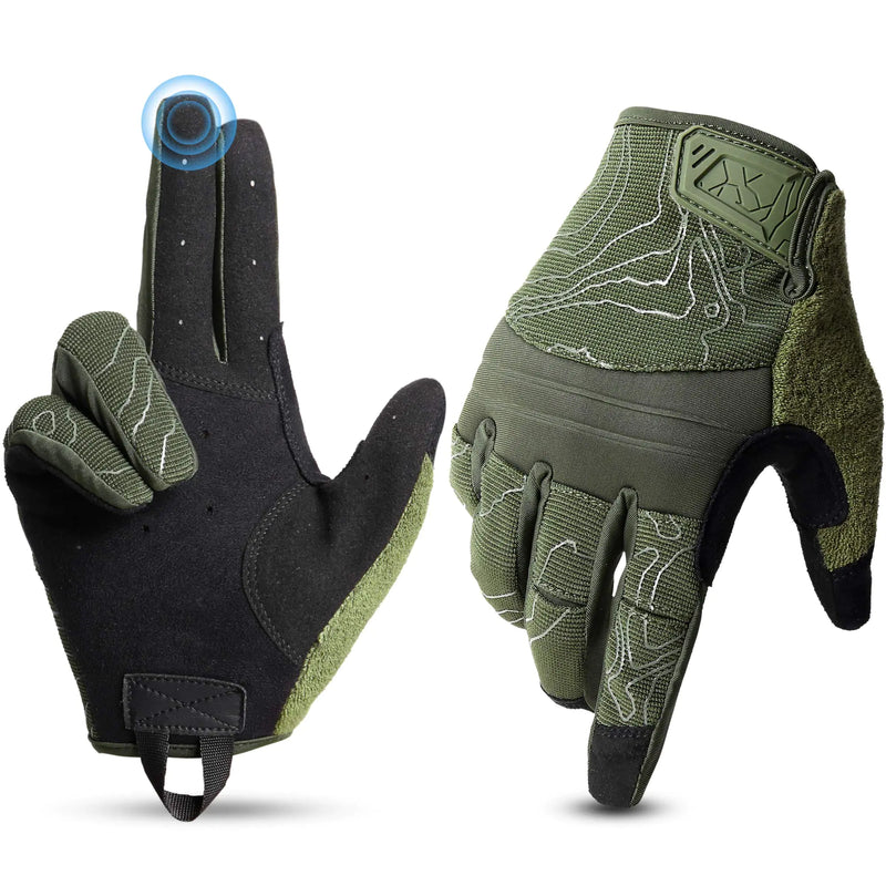 YOSUNPING Tactical Gloves for Men Lightweight Touchscreen Airsoft Paintball Hunting Gloves Green XL