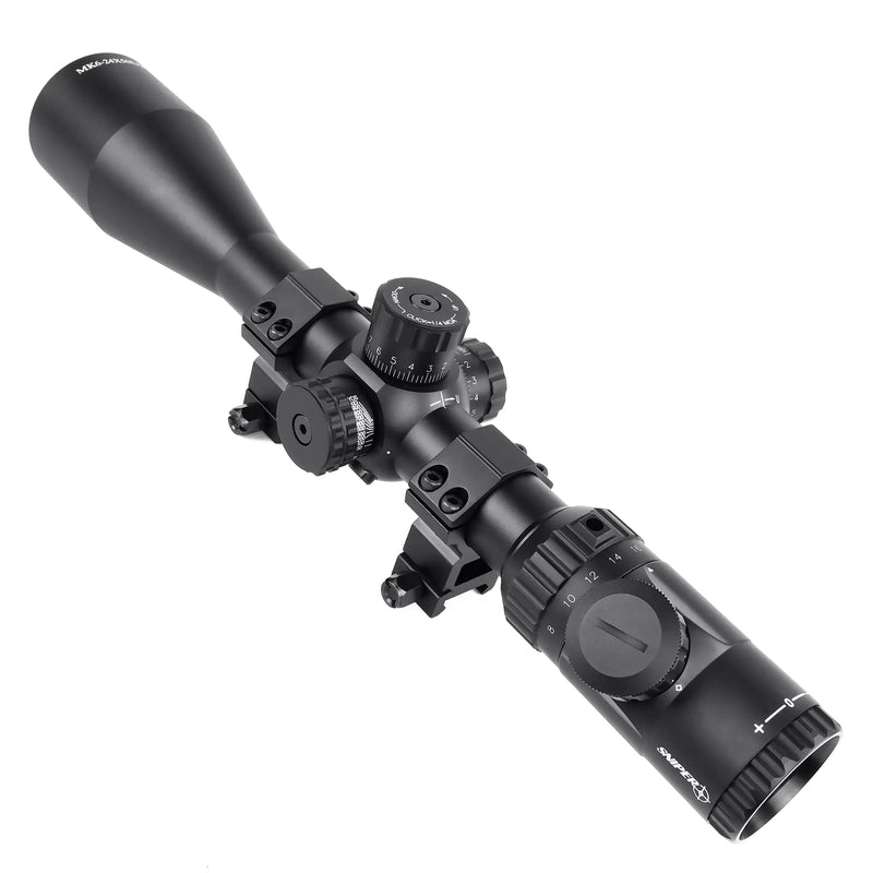 FSI MK 6-24x50 Hunting Rifle Scope Red Green and Blue Illuminated Reticle with Scope Rings