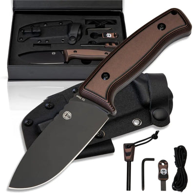 Holtzmans Gorilla Survival Warthog Fixed Blade Hunting Knife with Kydex Sheath (Brown)