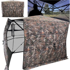 CROSS MARS Full Open Door 2-3 Person 360 Degree See Through Ground Hunting Blind Camouflage Pop Up Duck Turkey Deer Hunting Blinds Tent