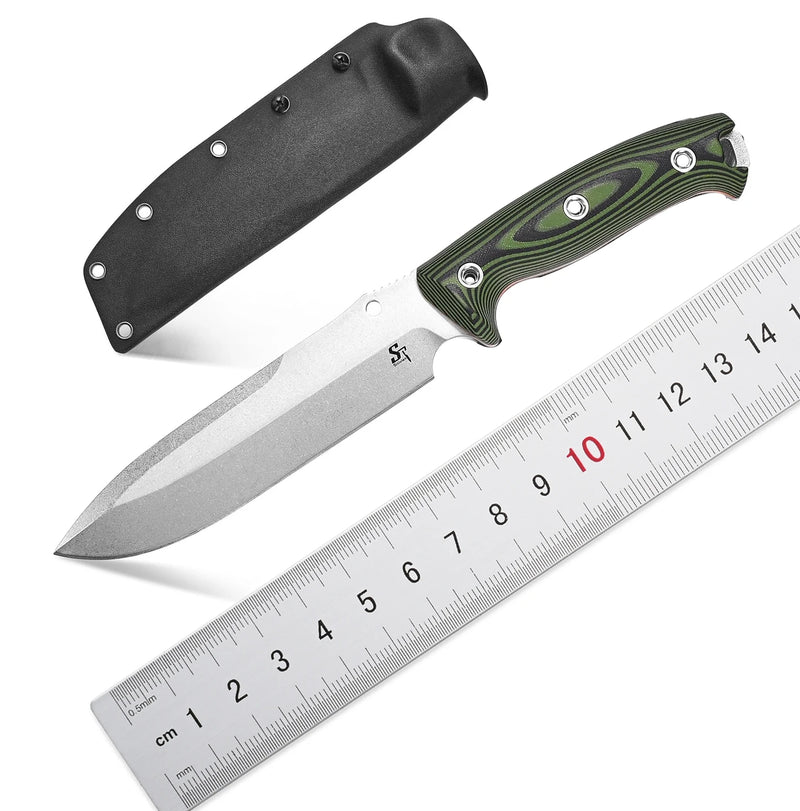 Sitivien ST11 Fixed Blade Knife DC53 Stonewashed Steel Blade Double Color G10 Handle Full Tang Knife EDC Tool Knife for Outdoor