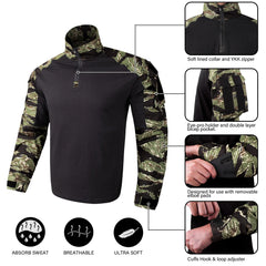 KRYDEX Camouflage G3 Combat Uniform Hunting Outdoor Tactical Gen3 Shirt & Pants Suit Kit Ranger Green Camo Black Clothing