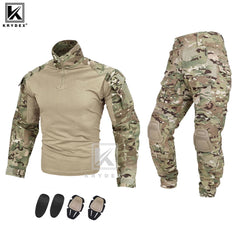 KRYDEX Camouflage G3 Combat Uniform Hunting Outdoor Tactical Gen3 Shirt & Pants Suit Kit Ranger Green Camo Black Clothing