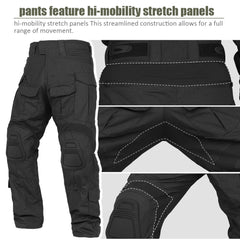 KRYDEX Camouflage G3 Combat Uniform Hunting Outdoor Tactical Gen3 Shirt & Pants Suit Kit Ranger Green Camo Black Clothing