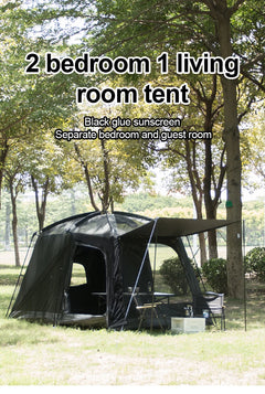 8-12 Person Camping Tent 2 Room Large Waterproof Windproof Outdoor Family Tent with Rainfly Instant Cabin Tents for Camp Beach