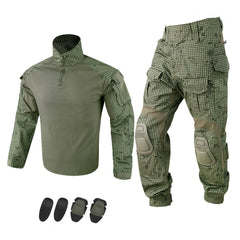 KRYDEX Camouflage G3 Combat Uniform Hunting Outdoor Tactical Gen3 Shirt & Pants Suit Kit Ranger Green Camo Black Clothing