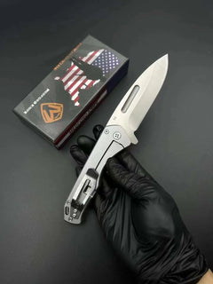 Outdoor folding knife, Medford heavy-duty folding knife, high-hardness D2 all-steel folding small knife, camping self-defense kn