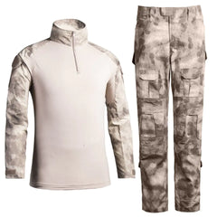 HJLYQXQ Mens Military Tactical Shirt and Pants Airsoft Paintball Hunting Combat Uniform Army Camo Gobi Desert X-Small