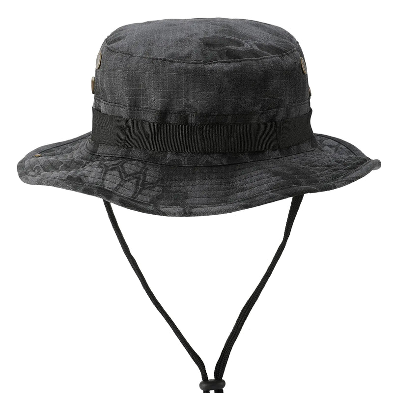 FRTKK Military Boonie Hat Tactical Adjustable Boonie Hats for Men Women Hunting Fishing Outdoor Safari Sun