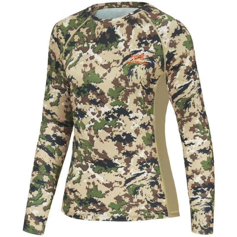 BASSDASH Women’s Camo Hunting Shirt Long Sleeve UPF 50+ Sun Protection Performance Tee Fishing Hiking