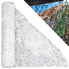 CROSSHIP Camo Netting Hunting Camouflage Accessories - Camouflage Party Decorations，Camping Ghillie Netting Sunshade Camo Mesh & Hunting Blind Deer Stand (9.8ftx9.8ft White)